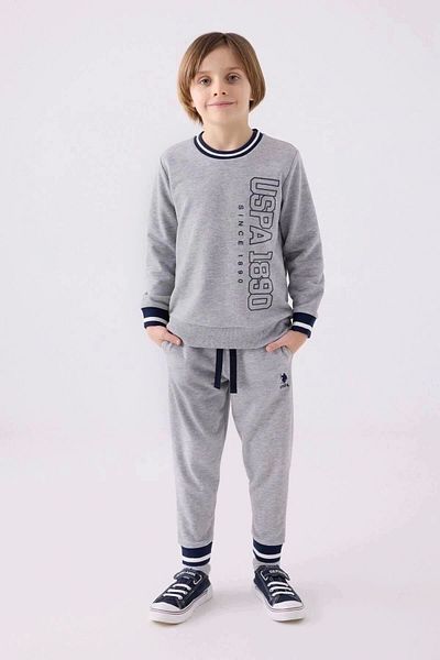 U.S. Polo Assn. Σετ φόρμας για αγόρι US1939 Grey Melange