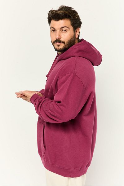 Vision Street Wear Men Embroidered Logo Long Sleeves Hoodie, Burgundy