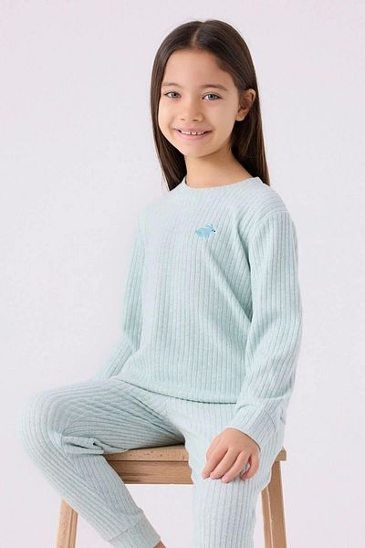 Rolypoly Set de pijamale albastre cu maneca lunga pentru fete