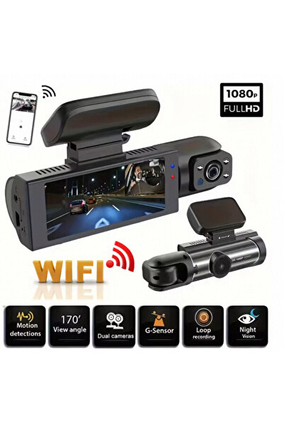 Choice كاميرا سيارة بدون بطاقة SD بدقة 1080 بكسل وواي فاي وكاميرا مزدوجة للسيارات، أمامية وداخلية، كاميرا سيارة مع الأشعة تحت الحمراء