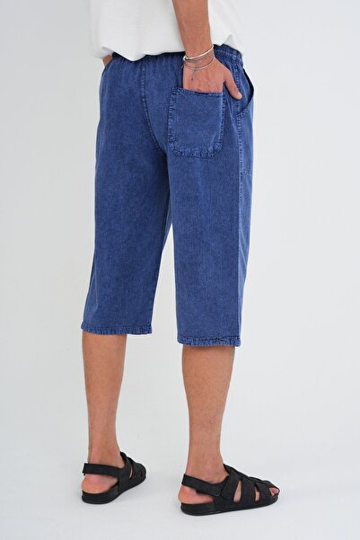 Dechers Erkek Regular %100 Pamuk Keten Görünümlü Kapri DC204