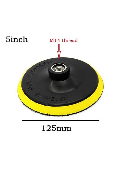 Choice M14 5inch 125mm Hook And Loop Buffing Pad Rotary Backing Pad M10/m14 Drill Adapter Angle Grinder Sel