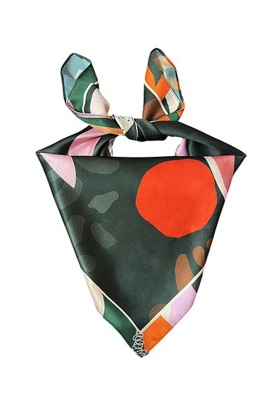 Stella Eşarp Women's Red Pink Floral Patterned Scarf Bandana