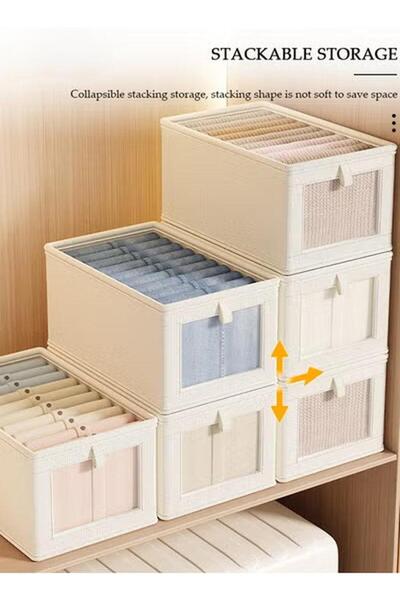 Generic 3-piece Clothing Storage Box With Transparent Lid And Window, Cube Storage Box