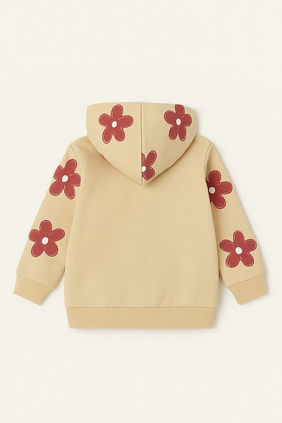 ZİMBOO Girl's Flower Printed Cotton Cardigan