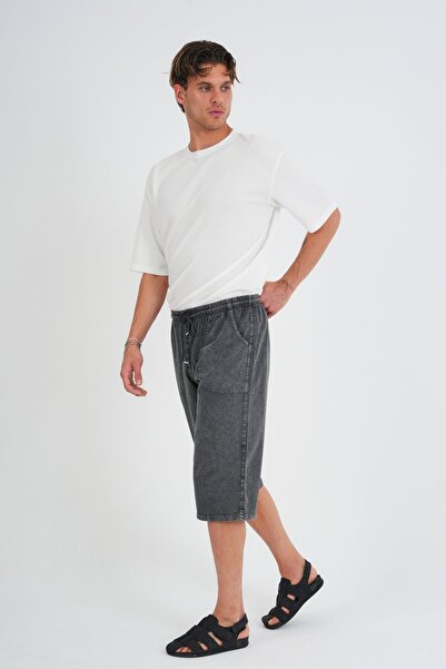 Dechers Men's Large Size 100% Cotton Linen Look Capri E203