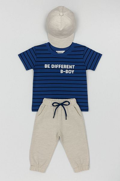 ZİMBOO Boy's Hat Suit Linen Pants 3 Piece Suit