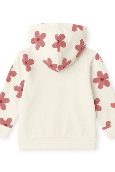 ZİMBOO Girl's Flower Printed Cotton Cardigan