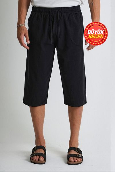 Dechers Ανδρικό Plus Size 100% βαμβακερό λινό Capri E203