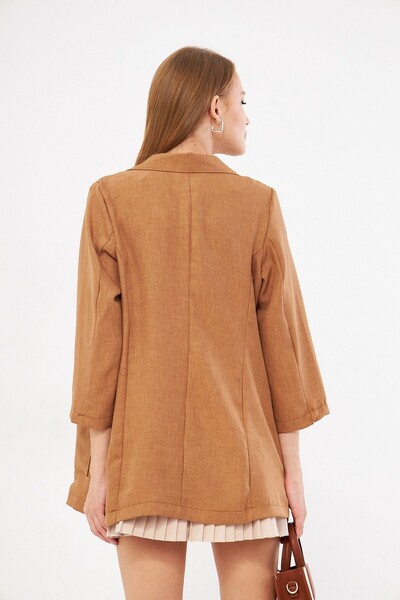 armonika Women's Camel Oversize Jacket with Pockets Arm-24Y 001115