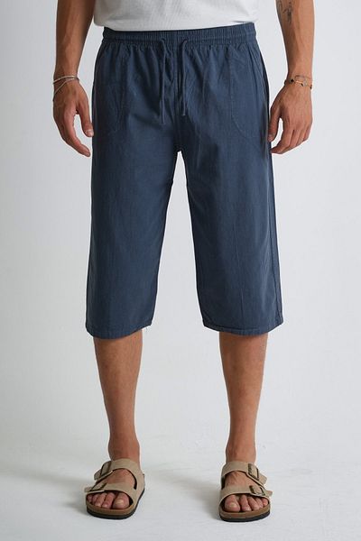 Dechers Men's Large Size 100% Cotton Linen Look Capri E203