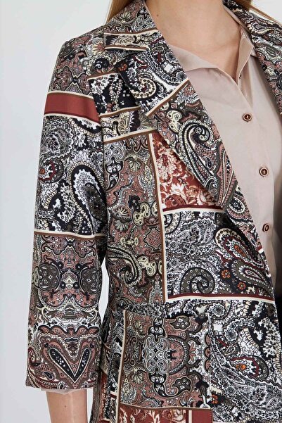 armonika Women's Brown Pocket Oversize Jacket Arm-25Y 001057