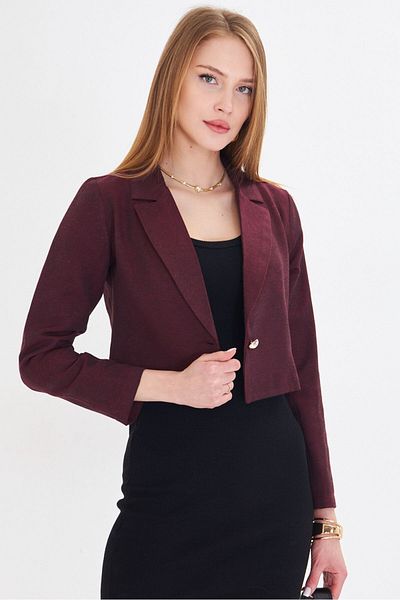 armonika Jachetă de damă Bordeaux cu un singur nasture ARM-23Y 001064