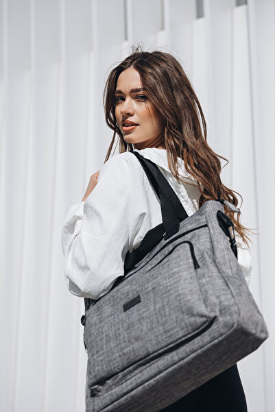 zagatto Γυναικεία τσάντα ώμου, γκρι χιαστί, ευρύχωρη και λειτουργική, 44x35x1...