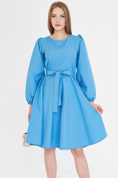 armonika Rochie de damă cu mânecă lungă, lungime midi, cu fermoar cu brâu, decolteu, spate ARМ-25Y 001008