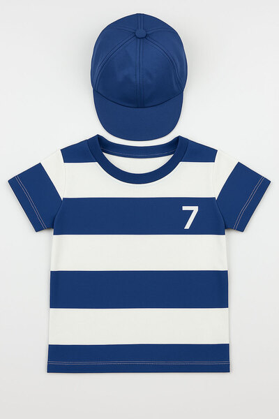 ZİMBOO Boy's Hat and Striped 3-Piece Set