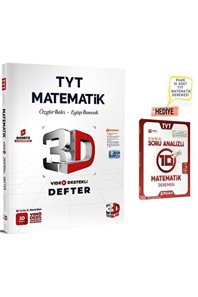 3D Yayınları Tyt Matematik Video Destekli Defter 2025 - 2026 2 Adet Hediyeli. Eyüp B.
