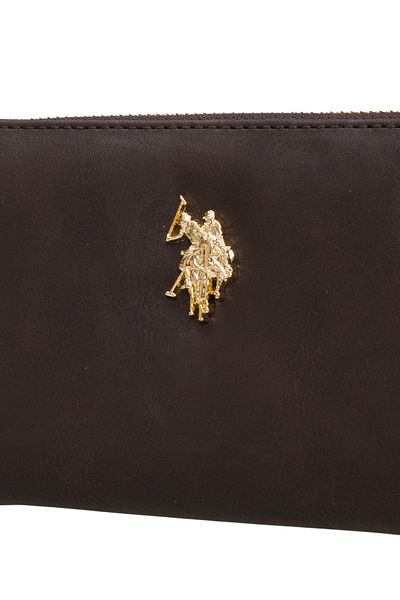 U.S. Polo Assn. Кафява дамска чанта тип клъч USC25739