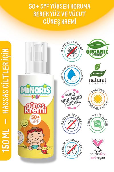Minoris Organic Vegan Sunscreen - 50 Spf, Zinc Oxide Based