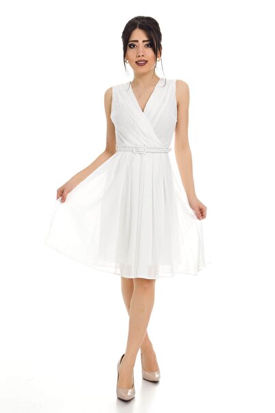 Dans D-916 KB Beli Kemerli Simli Kısa Elbise