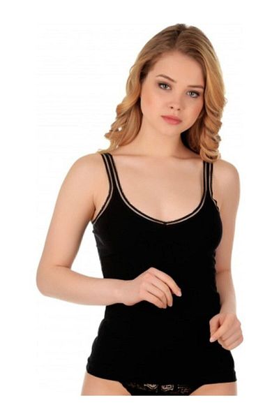 Jiber Women's Black Strap Undershirt 553 3-Piece