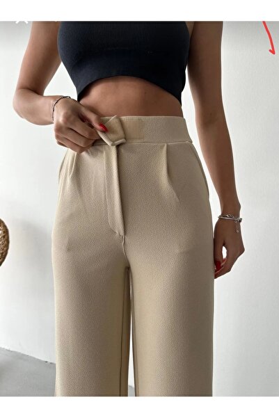 LUMİART жіночі штани палаццо з застібкою на талії