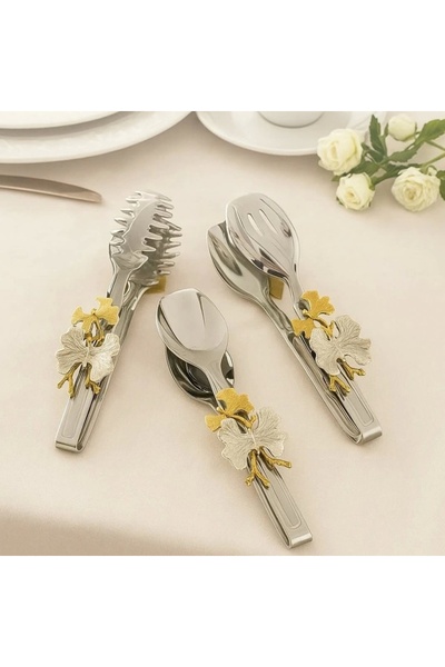 Zuccara Maison Kelebek Detaylı Gold Servis Maşası Seti