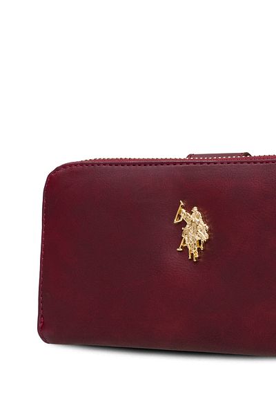 U.S. Polo Assn. Бордо дамска чанта клъч Usc25739
