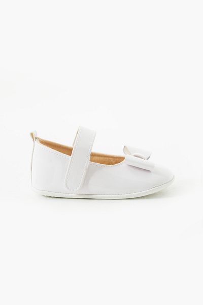 yummy kids First Step Velcro Bow Detailed Non-Slip Sole Patent Leather Girls Ballerina Shoes Booties