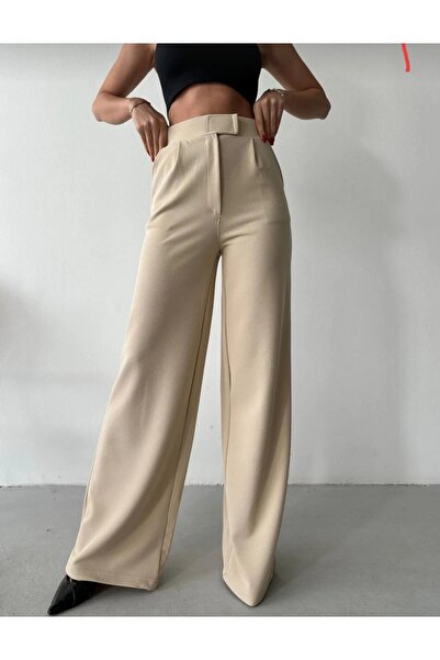 LUMİART жіночі штани палаццо з застібкою на талії