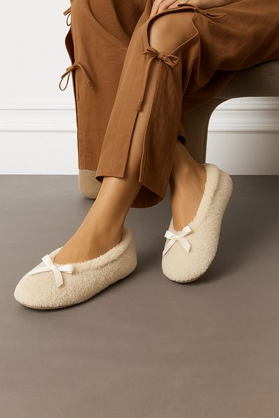 fluffy Booties Γυναικείες παντόφλες - Πτυσσόμενη τσάντα, φορητά παπούτσια για το σπίτι, αντιολισθητική σόλα χωρίς ήχο