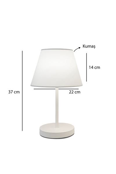 HOMİNG White Lampshade - Model Ayd-3282, White Fabric and Body
