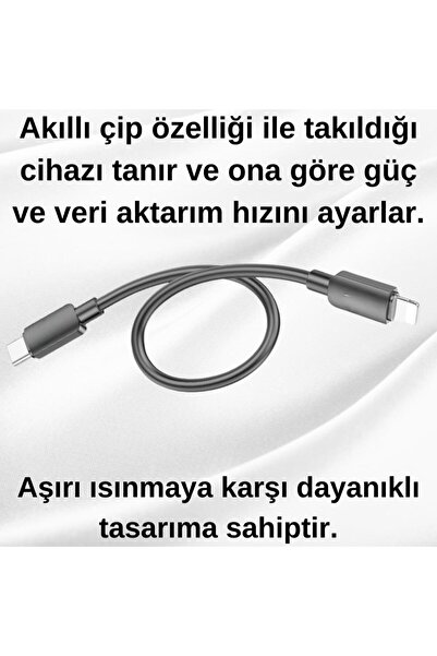coofbe Super Şarj 0.25cm 20w Type-c To Iphone Şarj Kablosu Kısa Powerbank Kablosu Iphone Şarj Kablo