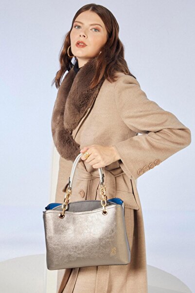 Zühre Anthracite Hand and Shoulder Bag with Chain Strap Z0303