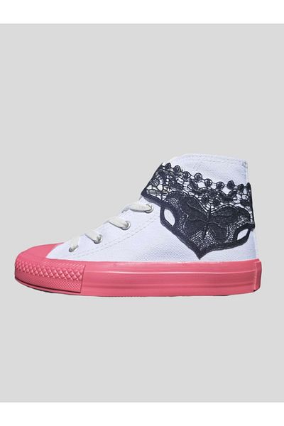 LİASSHOES Black Processing Detail Pink Sole Girls' Sports Shoes Sneaker