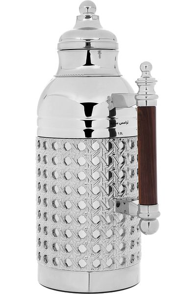Alsaif Gallery Sarah Nickel Dark Wooden Thermos Set Of 2 Pieces