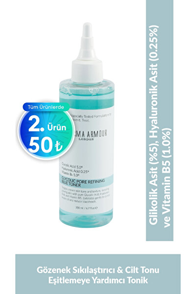 derma armour Gözenek Sıkılaştırıcı Ve Aydınlatıcı Tonik (%5 Glikolik Asit, %0...