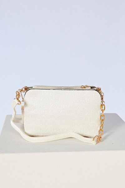 Zühre Monogram Patterned White Handbag ZH0033