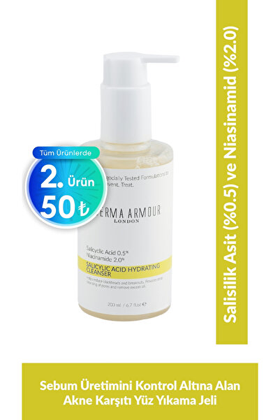 derma armour Hydrating Salicylic Temizleyici, (%0.5 SALİSİLİK ASİT VE %2 NİAS...