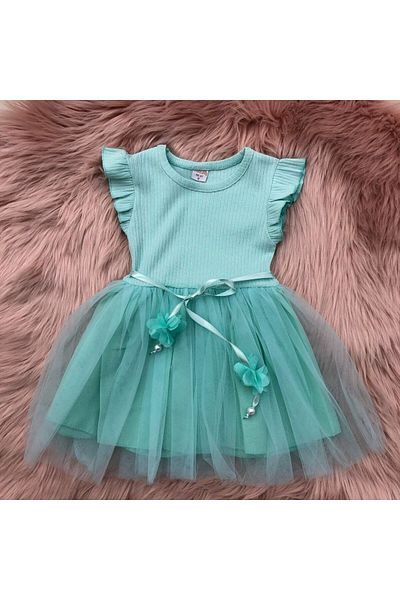 Retro Women Fusta verde din tul cu volane pentru fete Ocazie specială Zi de naștere Zilnic Prințesă Rochie drăguță și elegantă
