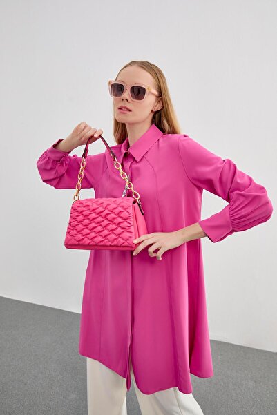 Zühre Zincir Askılı Fuşya Kapitone Çanta Z0331