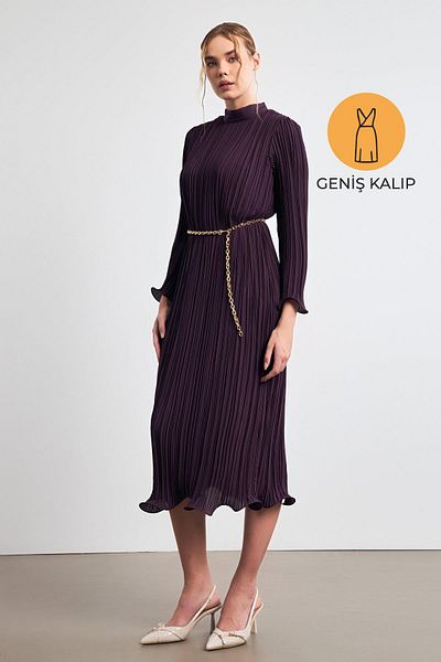 Setre Φόρεμα Cherry Turtleneck Midi με λεπτομέρεια στη μέση