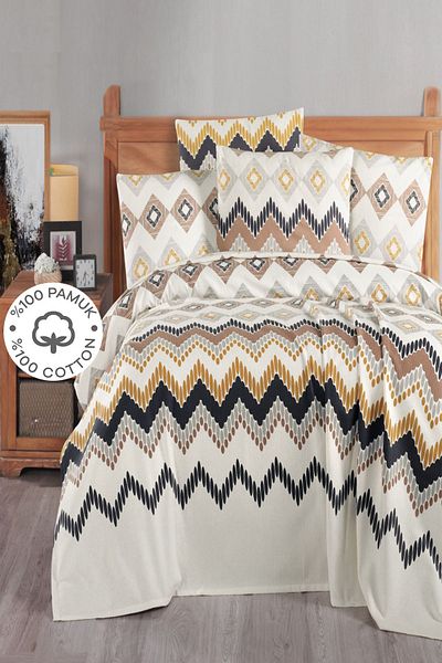 SUVAY 100% Cotton Double Bedspread Printed Pique - Coza