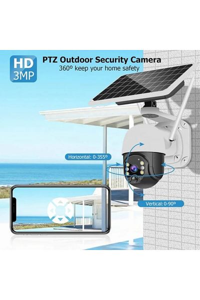 RARINCARE Camera de Supraveghere RARINCARE cu Panou Solar, 4G, Full HD, 5 MP, Waterproof, Rotatie 360°