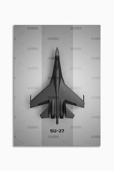 21mxm Frameless Wall Poster, Fighter Jet Top View, Aviation Art, Canvas, 2025 Aviation Collection