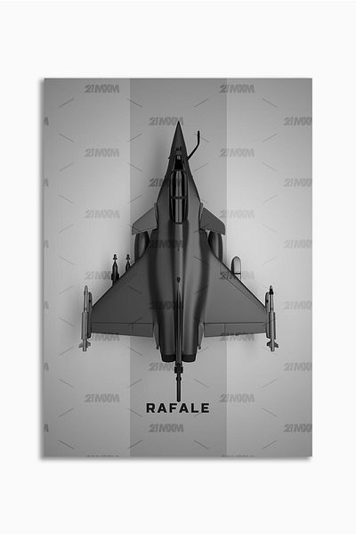 21mxm Frameless Wall Poster, Fighter Jet Top View, Aviation Art, Canvas, 2025 Aviation Collection