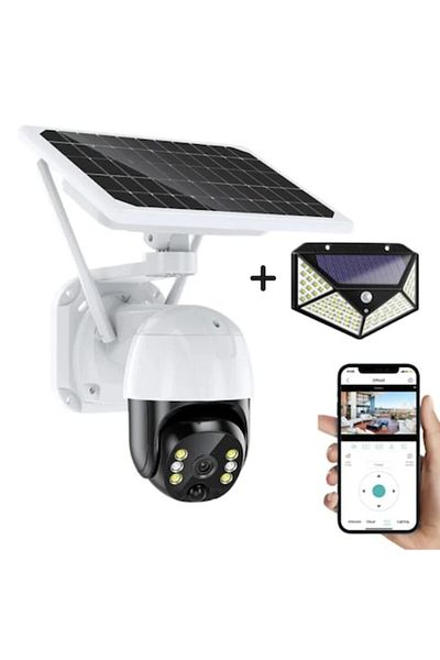 RARINCARE Camera de Supraveghere RARINCARE cu Panou Solar, 4G, Full HD, 5 MP, Waterproof, Rotatie 360°
