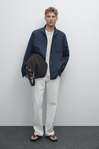 Massimo Dutti Pilili %100 keten gömlek