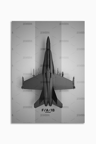 21mxm Frameless Wall Poster, Fighter Jet Top View, Aviation Art, Canvas, 2025 Aviation Collection