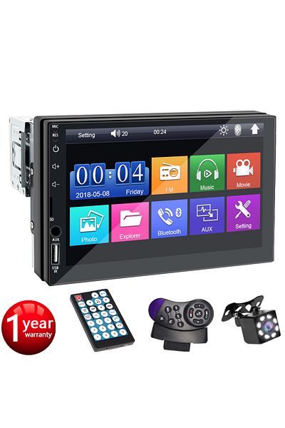 Choice Control and Camera Car Radio 7 Inch 1 Din MP5 Multimedia Player Touch Screen FM ISO Power Aux Input